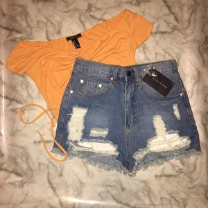 NWT Distressed Jean Shorts